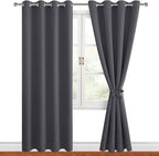 Blackout Curtains for Bedroom, Dark Grey, 52 x 96 Inch, 2 Panels | Thermal - Image 8