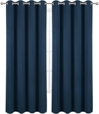 Blackout Curtains 52 x 90 Inch Long Navy Blue Curtains Set of 2 Panels Room - Image 2