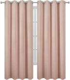 Blackout Curtains 52 x 90 inches Long Blush Curtains Set of 2 Panels Thermal - Image 2