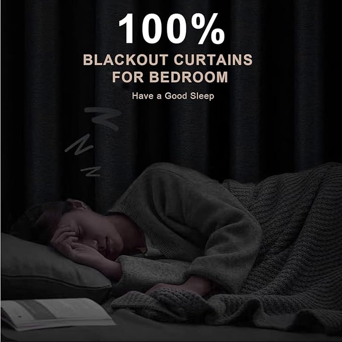 INOVADAY Extra Wide 100% Blackout Linen Curtains - Image 2