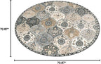 Lahome Moroccan Washable Round Area Rug, Soft Vintage Circle Round Rugs 6ft | - Image 2