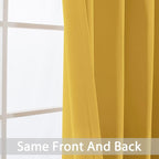 Yakamok Mustard Yellow Room Darkening Curtains 84 inch Sliding Door Drapes | 1 - Image 6