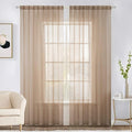 MIULEE 2 Panels Sheer Curtains for Living Room 54 X 84 Inches Brown | Window by MIULEE