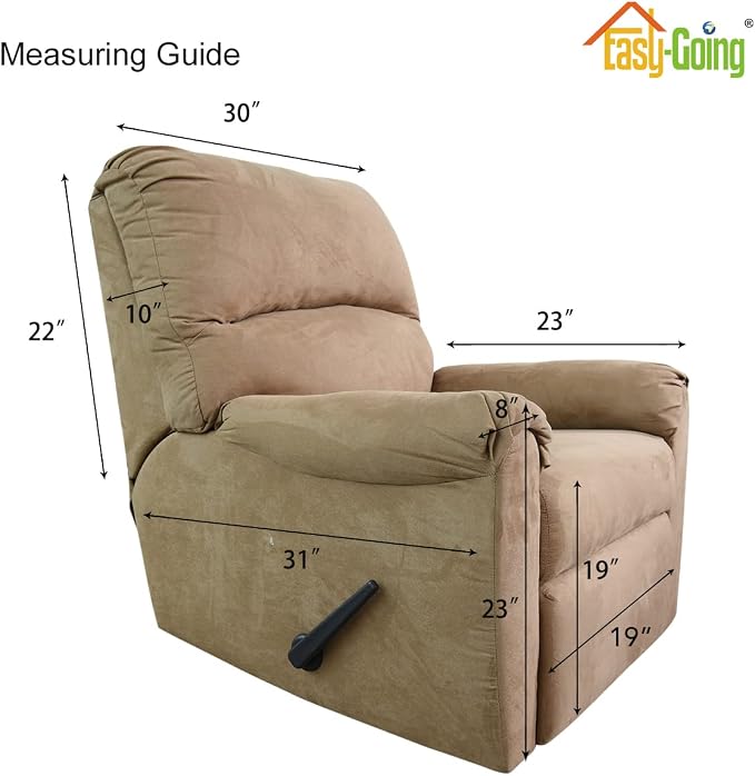 Easy-Going Reversible Couch Cover, Recliner 19 in, Dark Blue/Light Blue | - Image 6
