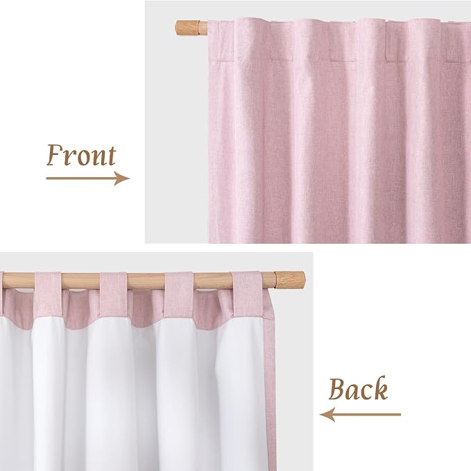 Pink 100% Blackout Window Curtains - Image 8