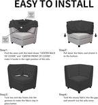 Easy-Going Stretch Soft Sectional Corner Sofa Couch Slipcover Dark Gray | - Image 4