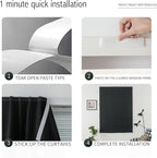 Portable Light Blocking Curtains Self-Stick Design, Removable Adhesive Window - Image 3
