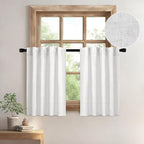 MIULEE Bleached Linen Kitchen Curtain 24 Inches Length 2 Panels Farmhouse | by MIULEE