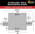 Easy-Going Reversible Couch Cover, 3 Cushion Sofa, Taupe/Ivory | Machine - Image 7