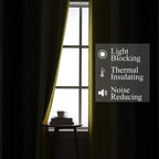 Brown and Yellow Blackout Curtains 52Wx54L Inch 2 Panels | Thermal Insulated - Image 3