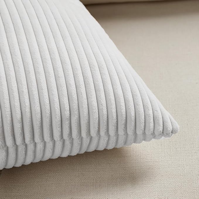Fancy Homi 2 Packs Pure White Decorative Throw Pillow Covers 16x16 Inch - Image 5
