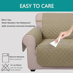 U-NICE HOME Reversible 23''Recliner Small Chair Cover, Light Camel/Beige | - Image 4