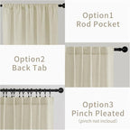 Joydeco Linen Curtains 90 Inch Length 2 Panels Set - Image 3