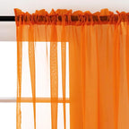 SpaceDresser Orange Sheer Curtains 4 Panels Rod Pocket Semi-Sheer Curtain 90 - Image 3