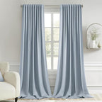 MIULEE Light Blue Back Tab Blackout Curtains 52x120 Inch Long 2 Panels Set | by MIULEE