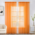 MIULEE Orange Fall Sheer Curtains 54 X 96 Inches, 2 Panels | Solid Color by MIULEE