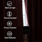 MIULEE Velvet Curtains 52x90 inches 2 Panels Dusty Rose Pink Curtains | Luxury - Image 5