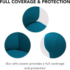 PureFit Stretch Couch Covers for Sofa Large Sofa Slipcovers Peacock Blue | - Image 3