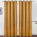 Blackout Curtains 66 x 84 inch/Mustard Yellow Curtains Set of 2 Panels/Thermal by Lemomo