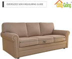 Easy-Going Reversible Couch Cover, 3 Cushion Sofa, Peacockblue/Beige | X-Large - Image 7