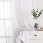 Extra Long White Sheer Curtains 144 inch 2 Panels Set, Translucent Backdrop - Image 8