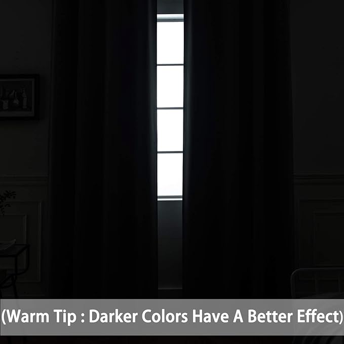 Yakamok Grey Room Darkening Curtains 84 inch Gray Sliding Door Drapes | 1 - Image 3