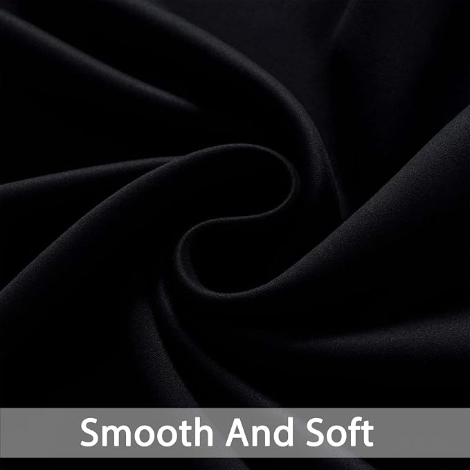 Yakamok Black Room Darkening Curtains 84 inch Sliding Door Drapes | 1 - Image 5