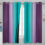 Ombre Teal and Purple Blackout Curtains by ESTELARTEXTILER