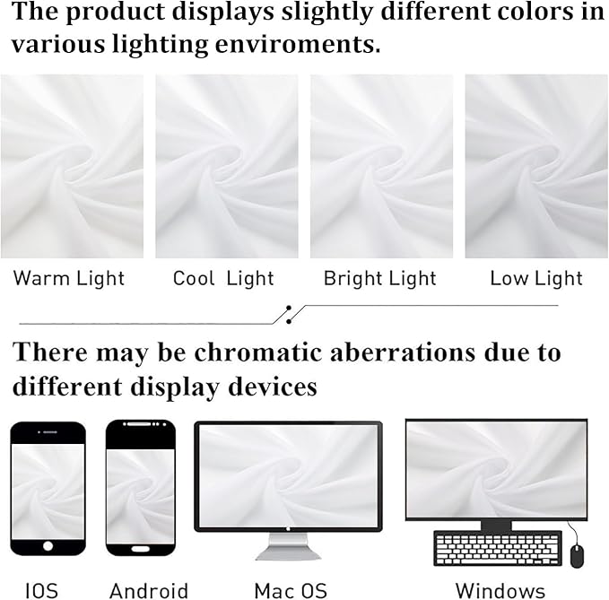 White Sheer Curtains 48 Inch Length 2 Pcs, Light Filtering Voile Bathroom - Image 7