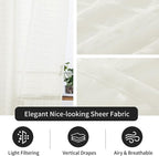 SpaceDresser Check Sheer Curtains 108 Inches Long - Image 4