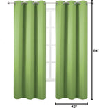 Light Green Blackout Curtains/42 x 84 Inch/Set of Two Panels Grommet Bedroom - Image 9