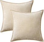 MIULEE Decorative Couch Throw Pillow Covers 20x20 Inch Beige 2 Pack | Neutral - Image 8