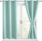 Short Blackout Curtains for Bedroom, 2 Panels, 38 x 45 Inch | Thermal Insulated by Hiasan