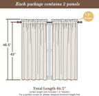 Chyhomenyc Aqua Sheer Curtains 45 Inch Long 2 Panels, Light Filtering Short - Image 3