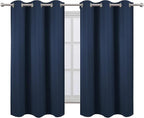 Navy Blue Blackout Curtains 34 x 54 Inch Length/Set of 2 Curtain Panels/Thermal - Image 2