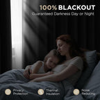 Joydeco Black Blackout Curtains 96 Inches, Thermal Insulated Long Curtains 2 - Image 3