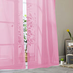 Pink Sheer Curtains for Bedroom Living Room 45 Inch Length 2 Panels, Soft Airy - Image 8
