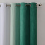Green and Greyish White Blackout Curtains 52Wx90L 2 Panels | Ombre Curtains - Image 4