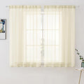MIULEE Light Cream Sheer Curtains 54 X 63 Inches, 2 Panels | Solid Color by MIULEE
