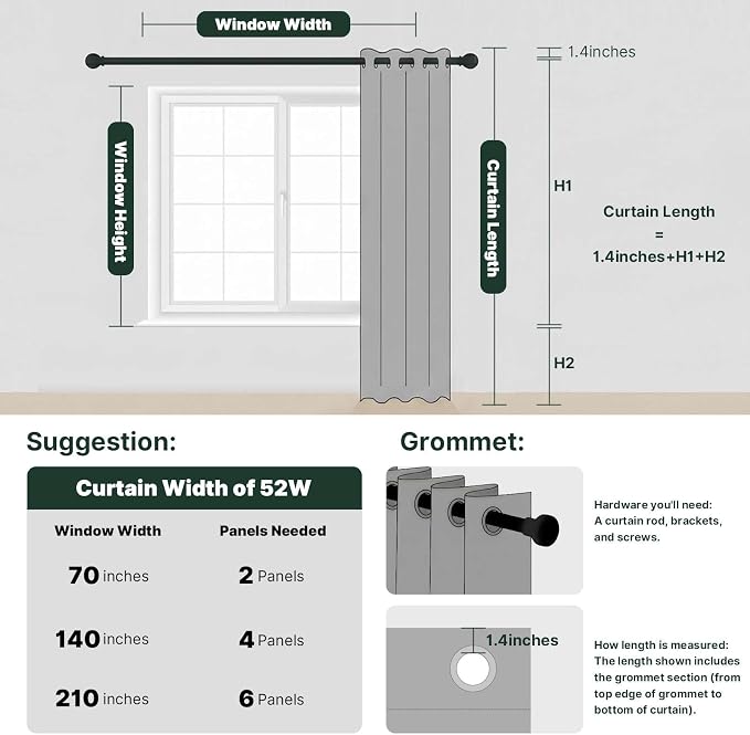 H.VERSAILTEX Light Sage Green Curtains - Image 2