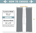 ChrisDowa Blackout Curtains for Bedroom and Living Room 80 Inches Long | 2 - Image 7