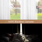 Natural 100% Blackout Linen Curtains 45 Inches - Image 3