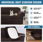 H.VERSAILTEX Modern Velvet Plush 4 Piece High Stretch Sofa Slipcover Cover Form - Image 6