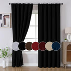 Joydeco Black Blackout Curtains 96 Inches, Thermal Insulated Long Curtains 2 - Image 9