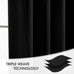 MIULEE Black Back Tab Blackout Curtains 52x78 Inch Length 2 Panels Set | Rod - Image 7