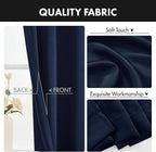 MIULEE 4 Panels Set Navy Blue Blackout Curtains 63 Inch Length Bedroom | - Image 8