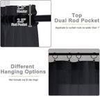 Black Sheer Curtain for Bedroom Living Room 72 Inches Long 2 Panels Set - Image 4
