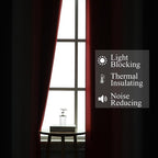 Red and Black Ombre Blackout Bedroom Curtains 45 Inch Long | Room Darkening - Image 3