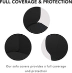PureFit Stretch Couch Covers for Sofa Large Sofa Slipcovers Black | 1-Piece - Image 3