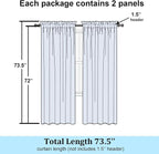 Simplebrand Aqua Sheer Curtains 72 Inches Long 2 Panels - Image 8